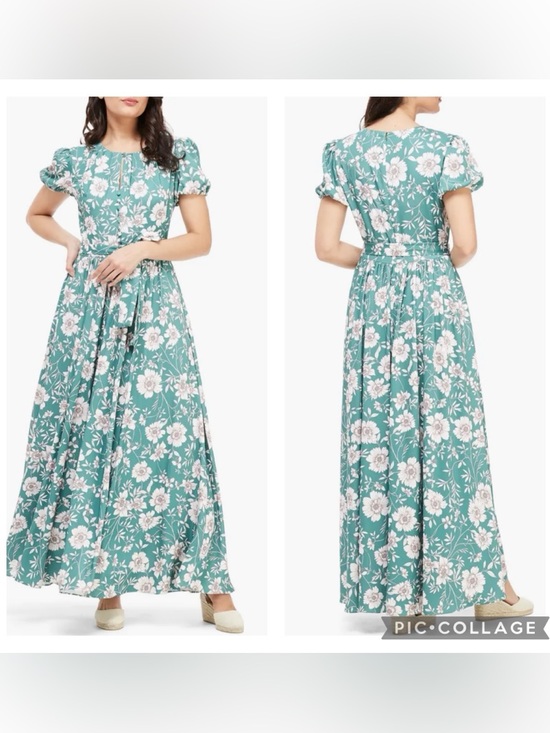 Gal Meets Glam Dresses & Skirts - EUC Gal Meets Glam Collection Shannon Pleat Neck Floral Maxi Dress